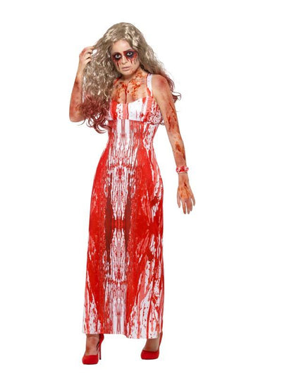 Bloody Prom Queen Costume Adult White Red_1 sm-47573L