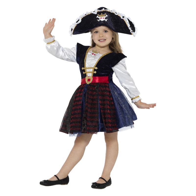 Deluxe Glitter Pirate Girl Costume Blue Child 2