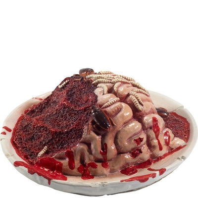 Latex Gory Gourmet Rotting Brain Plate Prop Adult Red_1 sm-48210