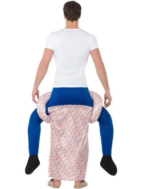 Piggyback Grandma Costume One Piece Suit with Mock Legs