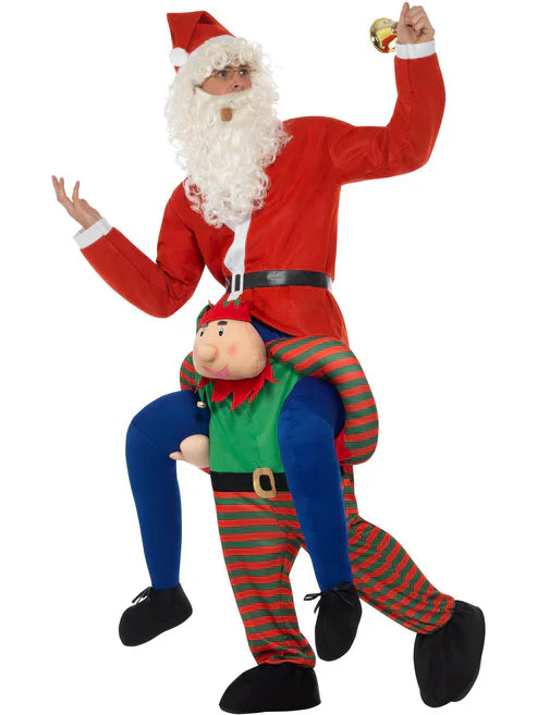 Piggyback Elf Costume Green One Piece Suit with Mock Legs