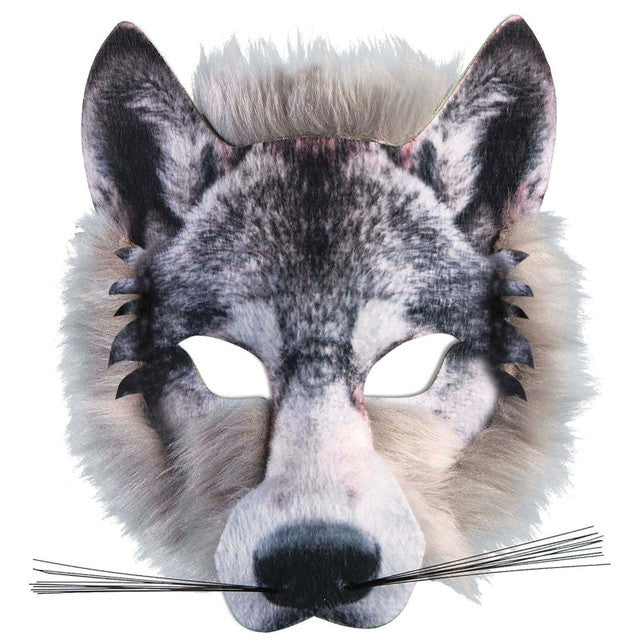 Wolf Face 1/2 Mask Realistic Fur