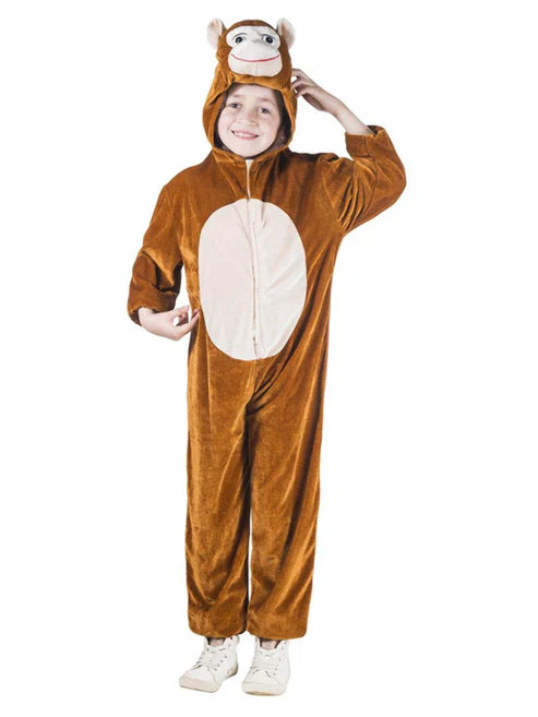 Monkey Costume Kids Dress Up Jumpsuit with Hood