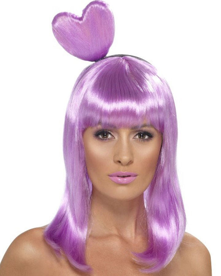 Candy Queen Wig Katy Perry Adult Lilac Heart Headband