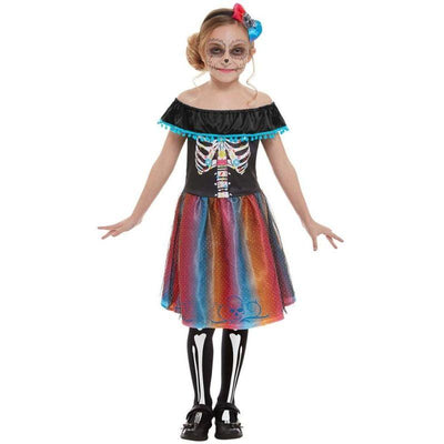 Neon Day Of The Dead Girl Costume Child Multi_1 sm-50788L