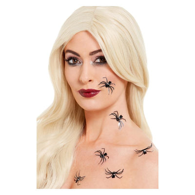 Smiffys Make-Up FX 3D Spider Stickers Black Adult 1