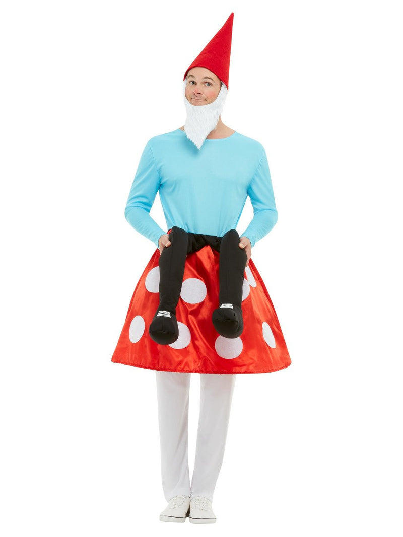 Gnome Toadstool Costume Adult Blue Red