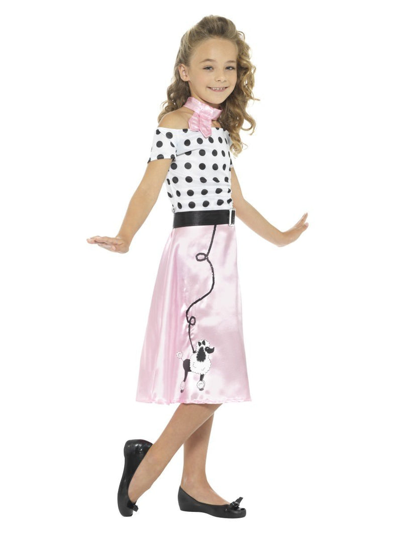 50s Poodle Girl Costume Kids Pink_3