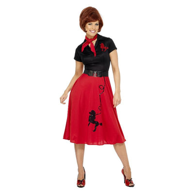 50s Style Poodle Costume Red Adult_1