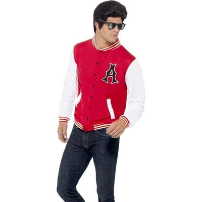 50s College Jock Letterman Jacket Adult Red White_1 sm-43705M