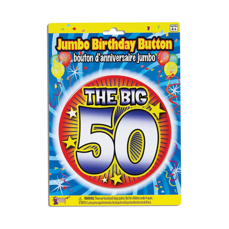 50th Birthday Jumbo Badge Button Pin_1