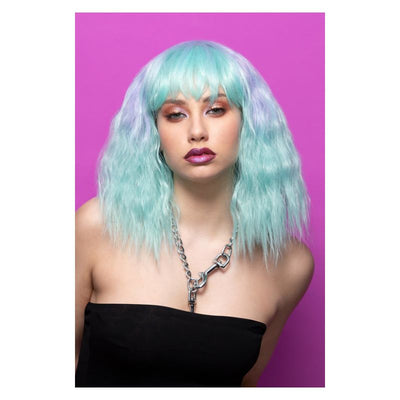 Manic Panic® Lavender Mist Trash Goddess Wig Adult Green Purple_1 sm-51651