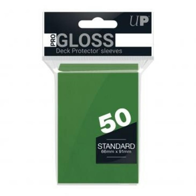 ULTRA-PRO Pro-Gloss Sleeves Standard Size Pack of 50 (Green)