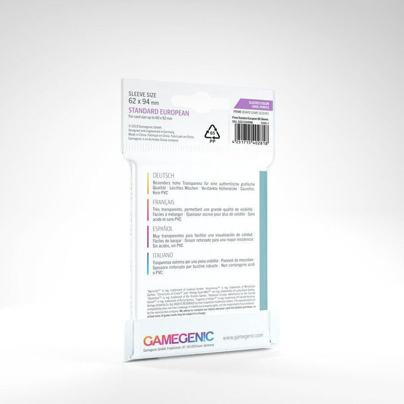 GAMEGEN!C - Prime Standard European-Sized Sleeves 62 x 94 mm (50), Colour Clear (GGS10049ML)