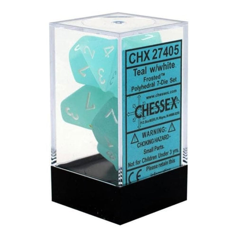 Chessex CHX27405 Dice-Frosted Teal/White Set