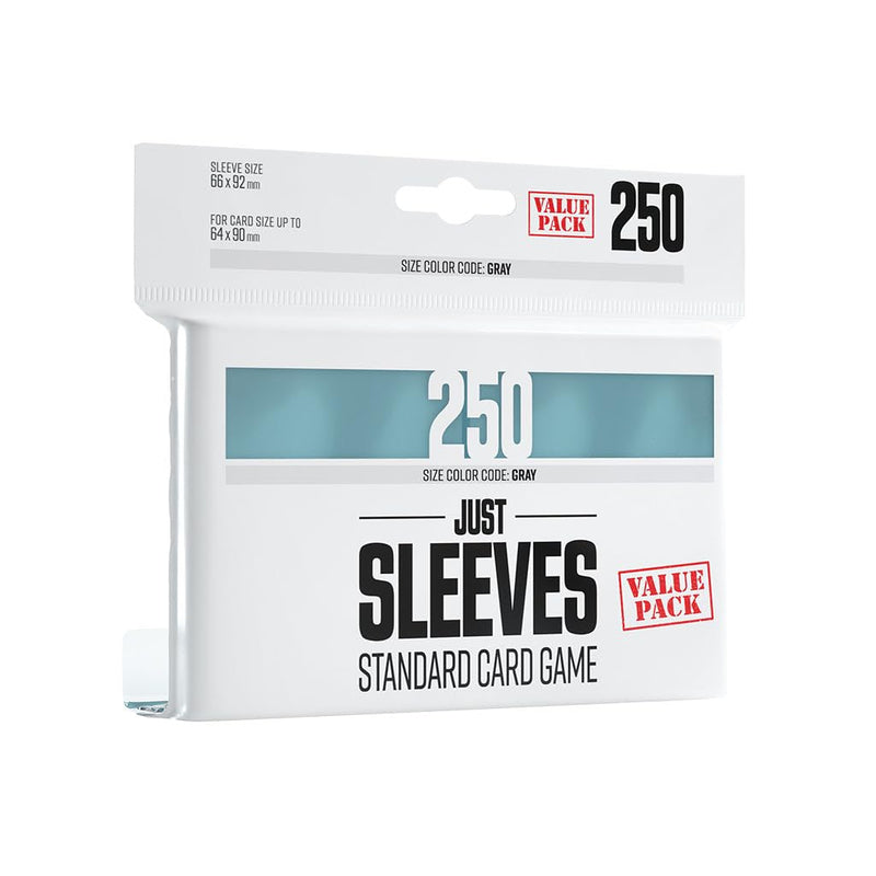 Just Sleeves Value Pack of 250 Clear Standard Card Game Sleeves for Board Games and Card Games | Professional Protection for Up to 250 Large TCG Decks and Gaming Cards | Made by Gamegenic