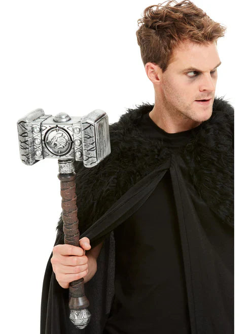 Hammer Prop Silver 52cm Medieval War Costume