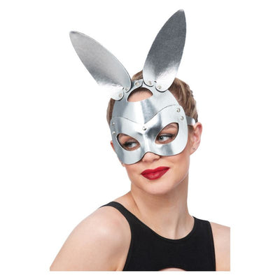 Fever Silver Mock Leather Rabbit Mask Adult_1 sm-53005