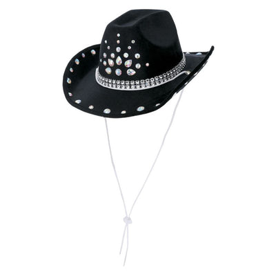 Black Rhinestone Cowboy Hat Adult 1