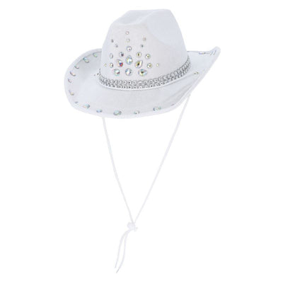 White Rhinestone Cowboy Hat Adult 1