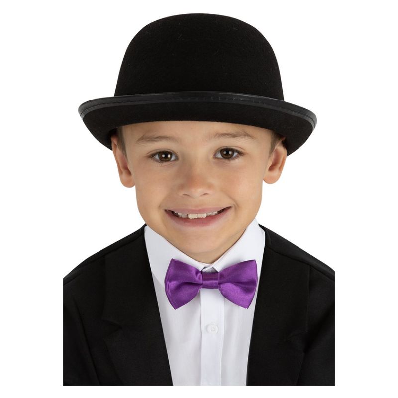 Kids Victorian Bowler Hat Black Child 1