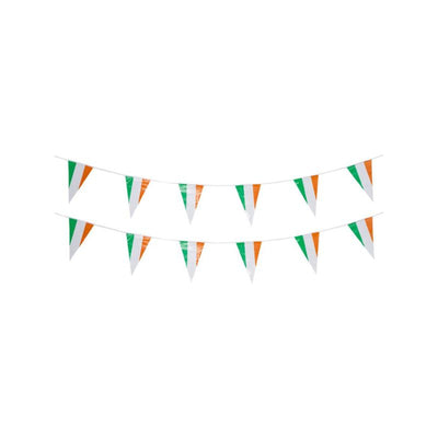 St Patricks Day Triangle Bunting Plastic Adult Green Orange White_1 sm-56403