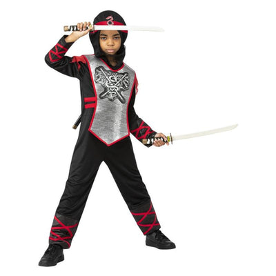 Deluxe Dragon Ninja Costume Child Black Red Silver_1 sm-56426L