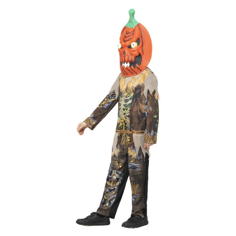 Pumpkin Scarecrow Reaper Costume Child Brown Orange_3 sm-56442S