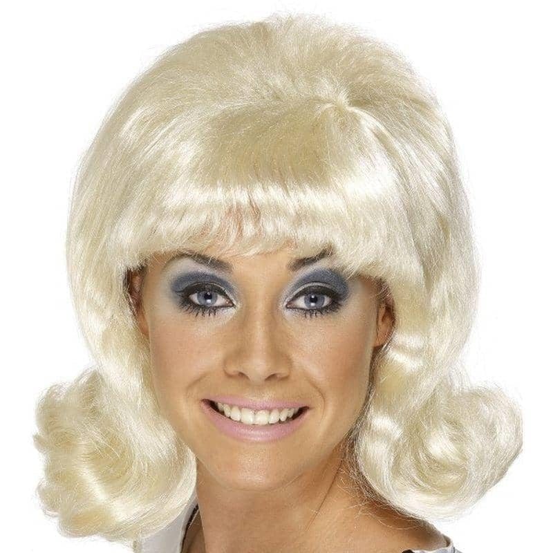 60s Flick Up Wig Adult Blonde Short_1