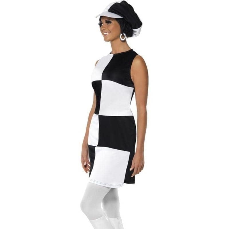 60s Party Girl Costume Adult Black White_3 sm-21142S