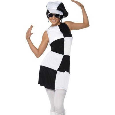 60s Party Girl Costume Adult Black White_1 sm-21142M