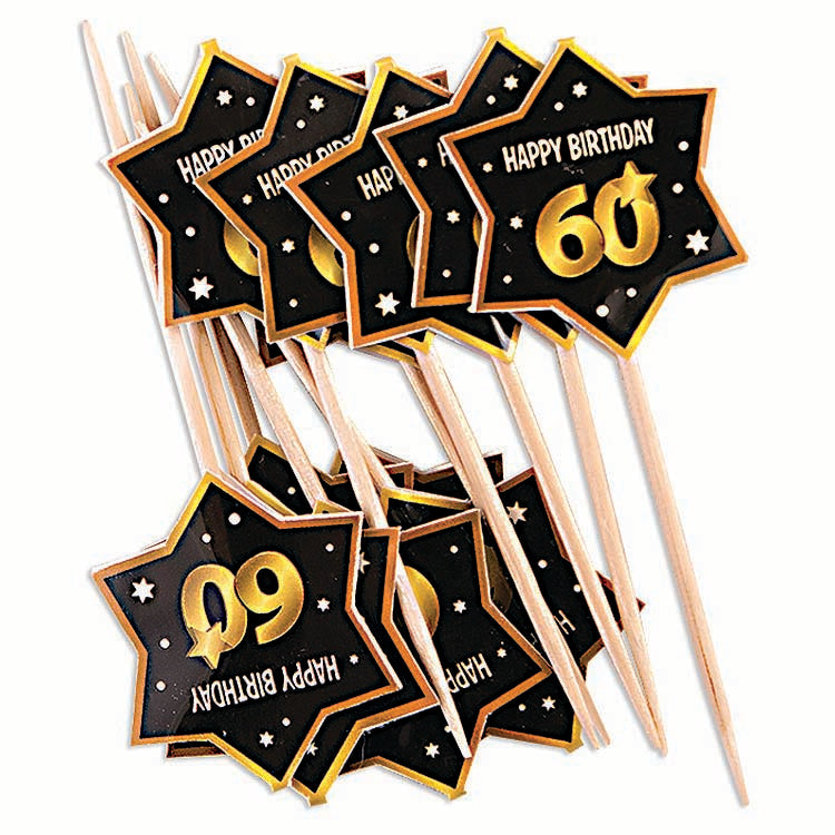 Size Chart 60th Birthday Party Picks Decoration