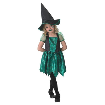 Green Spider Witch Girls Dress Childrens_1 rub-610253M