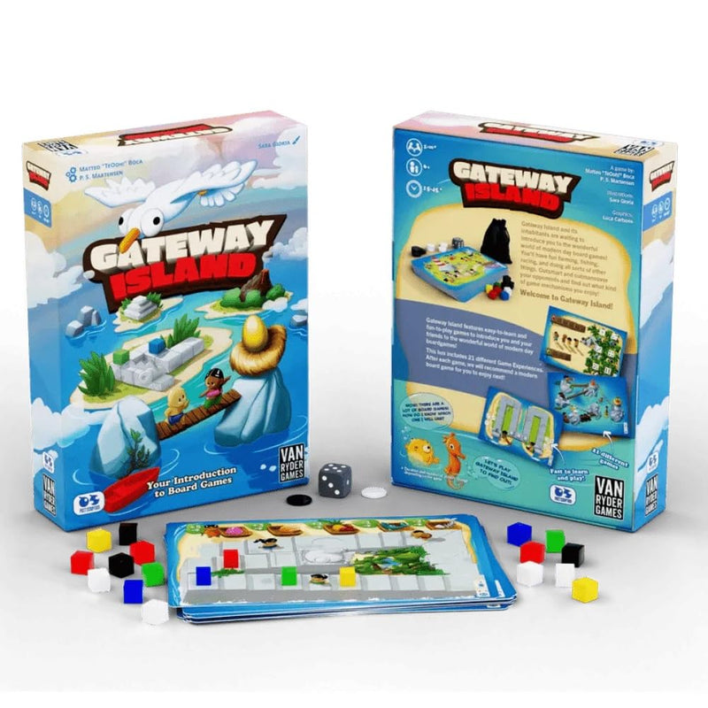 Van Ryder Games - Gateway Island Board Game - 21 Different Games, Player Counts Vary by Game, 15-45 Min Gameplay for Family and Kids Ages 6+ (English)