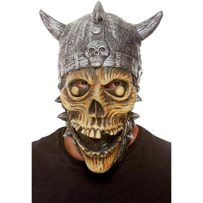 Viking Skeleton Latex Mask Adult Silver_1 sm-61114