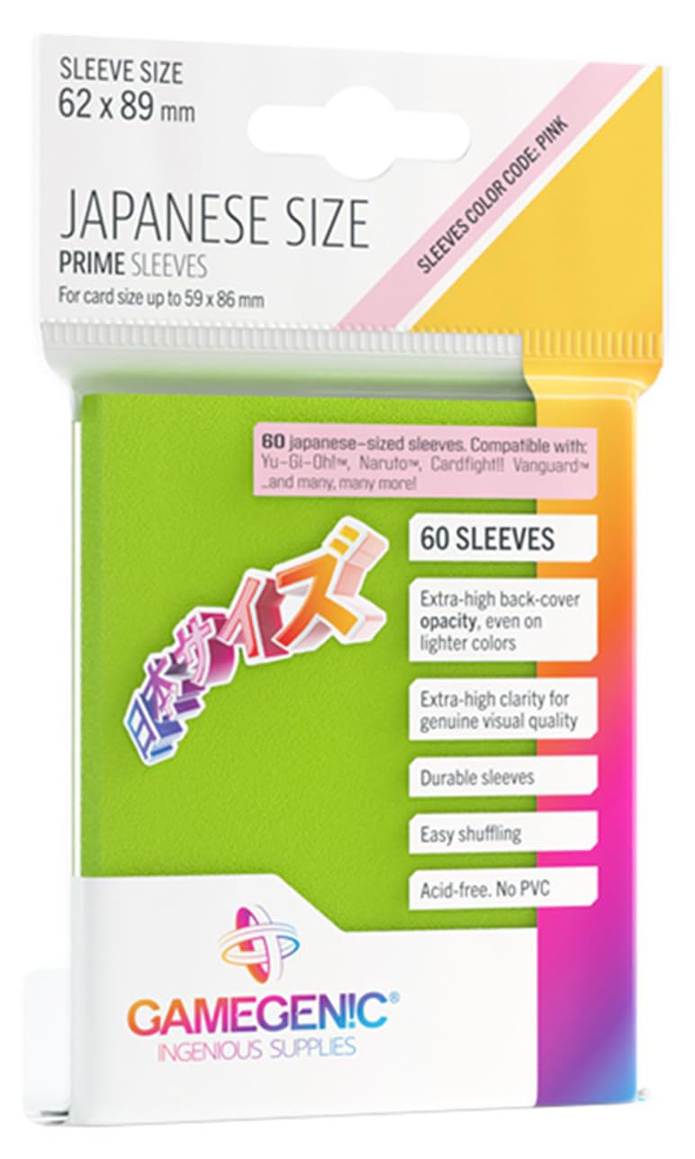 Gamegenic - Pack of 60 Prime Sleeves Japanese Sized - Lime