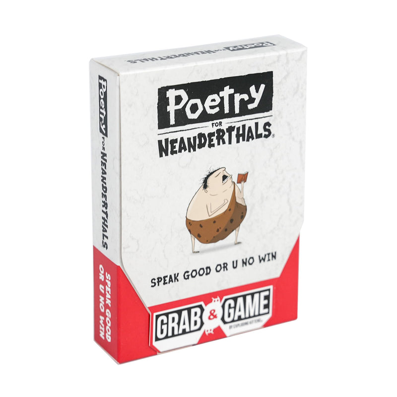 Exploding Kittens Poetry for Neanderthals Grab & Game 2+ Players - Ages 7+ - 10 Minutes to Play - Travel Sized Word Guessing Game - Party Game, Family Game Night, Kid and Adult Card Game