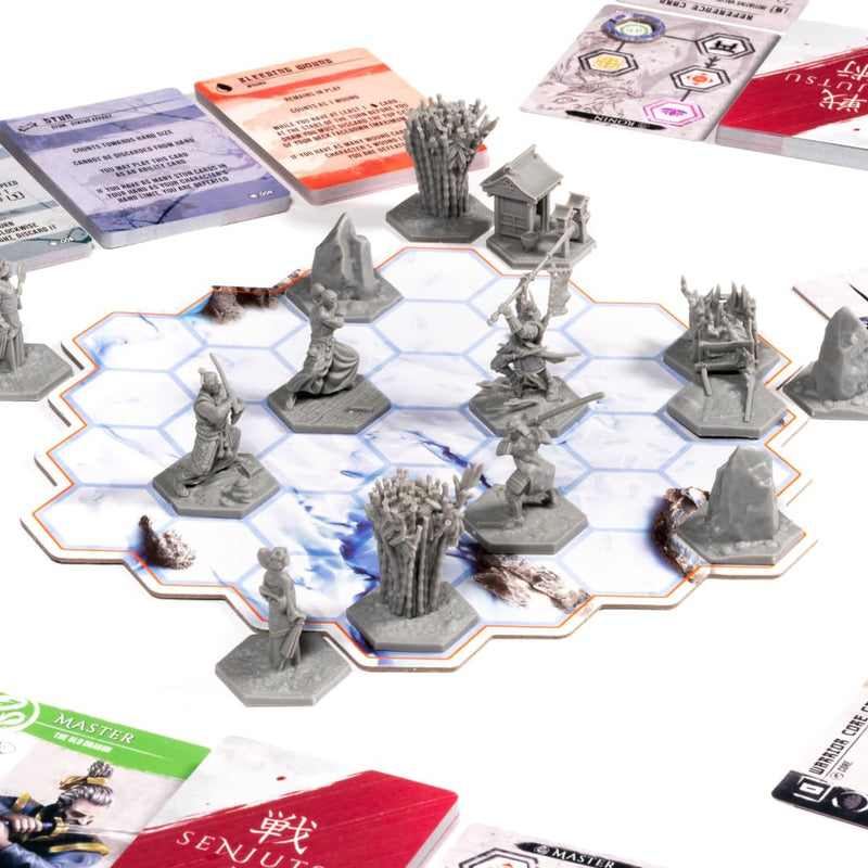 Senjutsu: Battle for Japan - Samurai Dueling Game with Miniatures and Deck Crafting, Strategy Game for Kids and Adults, Ages 14+, 1-4 Players, 15-20 Min Playtime, Made by Lucky Duck Games