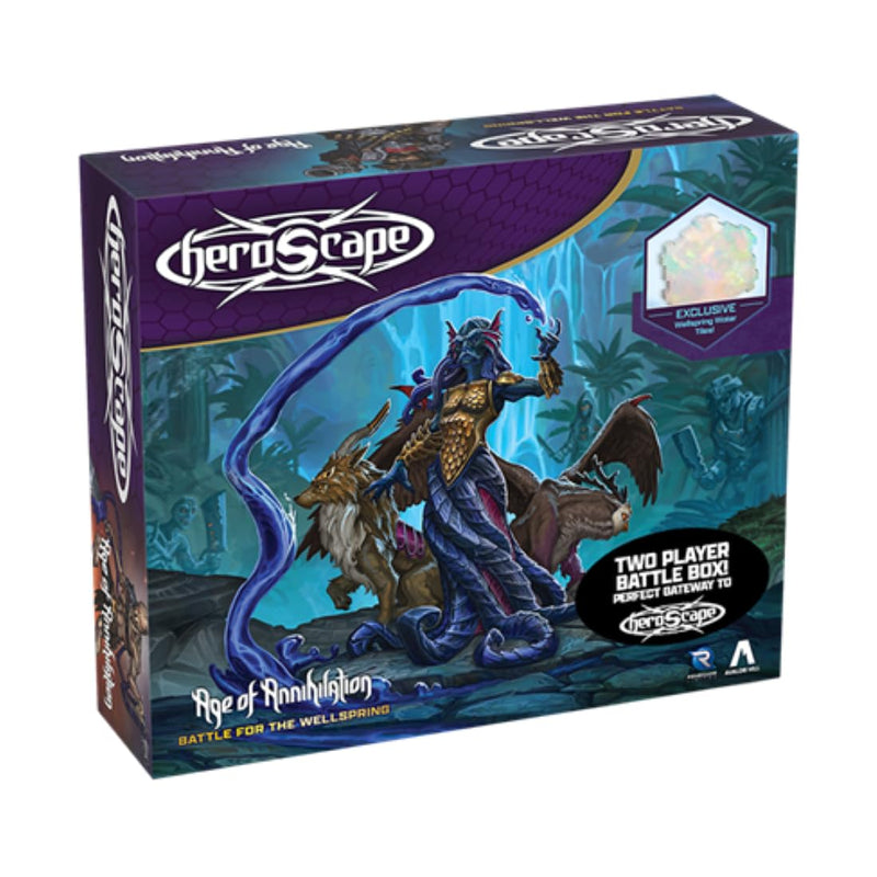 Renegade Game Studios Heroscape: Battle for The Wellspring Battle Box - Standard Edition | 2 Players, Ages 14 and up Contains 6 Miniatures, Terrain and Exclusive Wellspring Water Tiles!