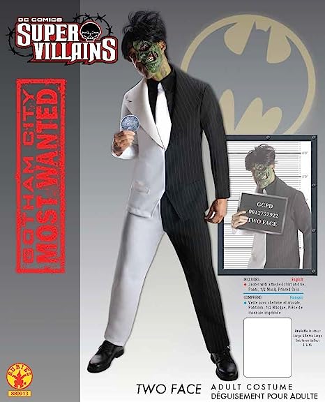Two Face Costume Mens DC Batman Super Villains