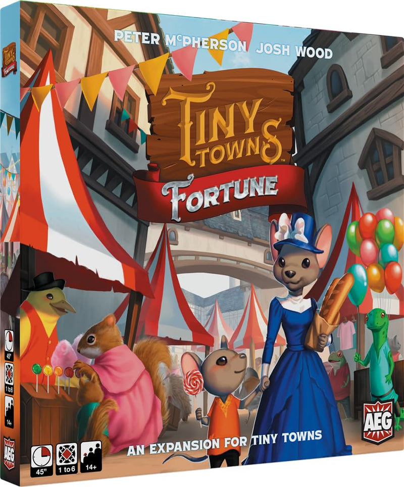 AEG Tiny Towns: Fortune Expansion | Adds New Buildings, Introduces Money | Clever use of Limited Resources Determines Success | 1-6 Players | Ages 14+