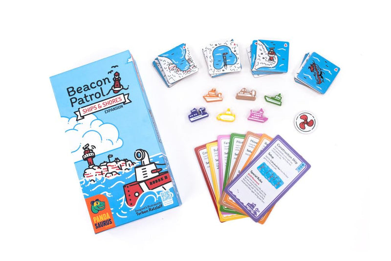 Beacon Patrol Ships & Shores Board Game Expansion - Enhance Your Coastal Defense Strategy Game! Cooperative Game for Kids & Adults, Ages 8+, 1-4 Players, 30-45 Min Playtime, Made by Pandasaurus Games