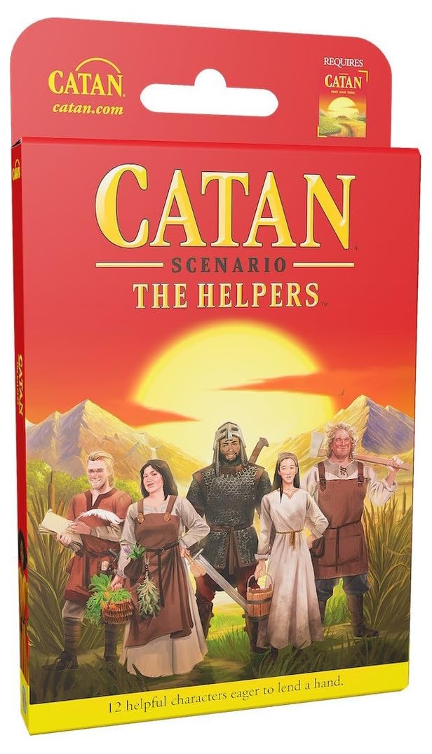 CATAN The Helpers SCENARIO EXPANSION- New Characters, Abilities, and Strategy for Your CATAN Adventures! Family Game for Kids & Adults, Ages 12+, 3-6 Players, 45-90 Min Playtime, Made by CATAN Studio