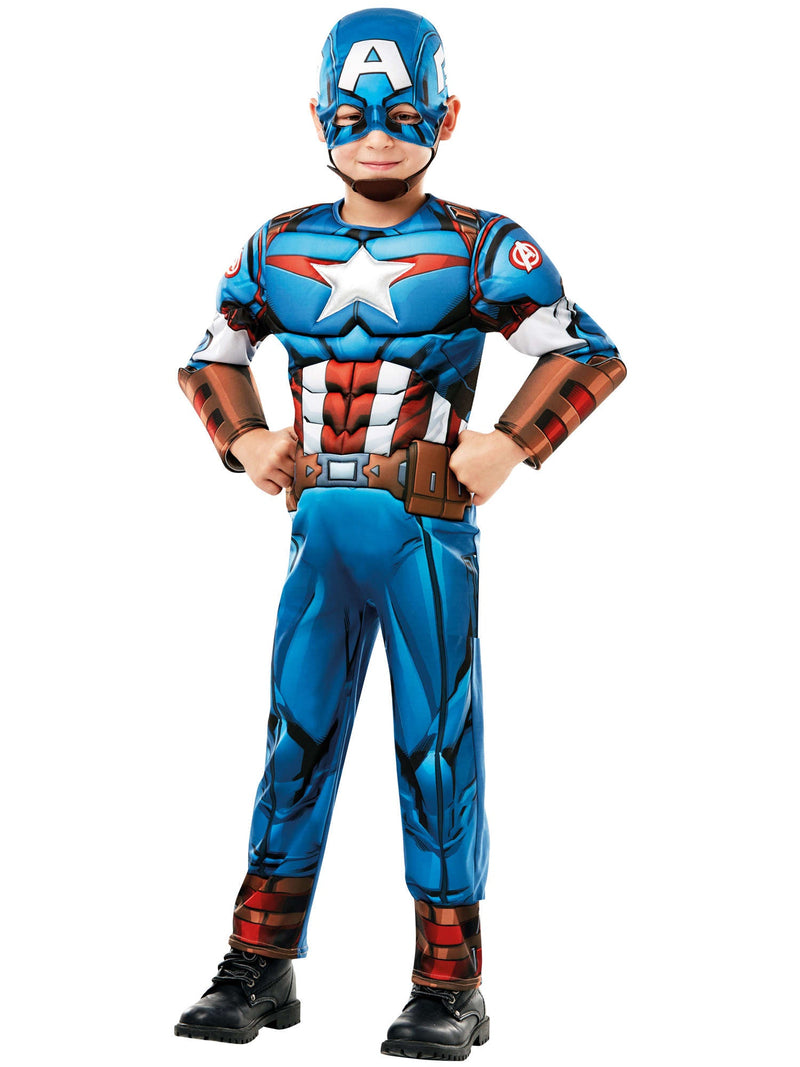 Captain America The First Avenger Deluxe Boys Padded Muscle Suit Costume