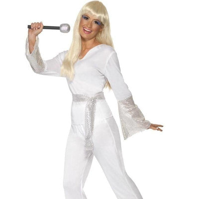 70s Disco Lady Costume Adult White Silver_1 sm-22170M