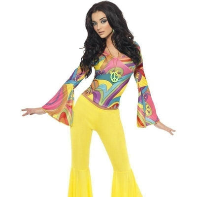 70s Groovy Babe Costume Adult Yellow with Black_1 sm-30445M