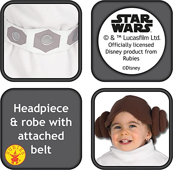 Princess Leia Toddler Romper Star Wars White Fleece