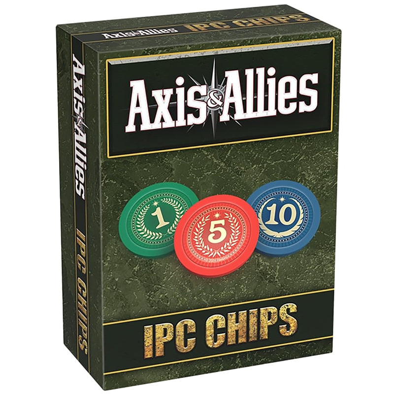 Renegade Games Studio: Axis & Allies: IPC Chips - 75 Weighted Chips, 1-5-10 Denominations, Plastic Storage Tray, Strategy Board Game Accessory Upgrade