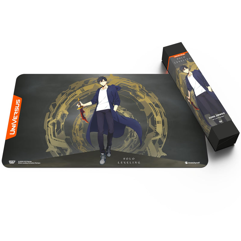 UniVersus: Solo Leveling: Sung Jinwoo Playmat - 24 x 14 Neoprene Mat, Non-Slip Back, Tabletop Card Game Accessory, UVS Games, Officially Licensed