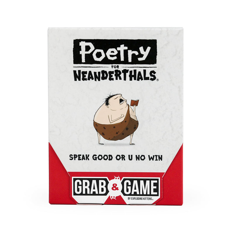 Exploding Kittens Poetry for Neanderthals Grab & Game 2+ Players - Ages 7+ - 10 Minutes to Play - Travel Sized Word Guessing Game - Party Game, Family Game Night, Kid and Adult Card Game